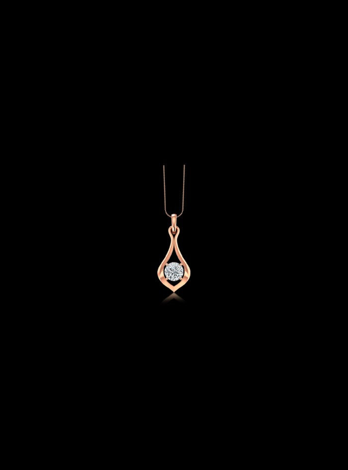 Lab Grown Diamond Solitaire Pendant-14K Rose Gold-4 Prong 303-Round 0.25 ct TW